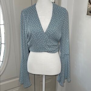 GB Polka Dot Wrap Blouse – Size M